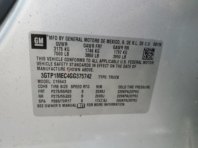 3GTP1MEC4GG375742 GMC SIERRA C15