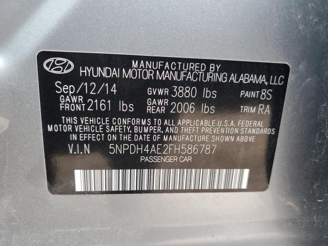 5NPDH4AE2FH586787 Hyundai ELANTRA SE