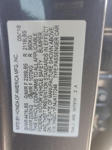 1HGCV1F34JA177248 Honda l15be