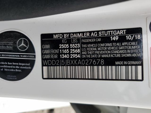 WDD2J5JBXKA027678 Mercedes-Benz CLS 450