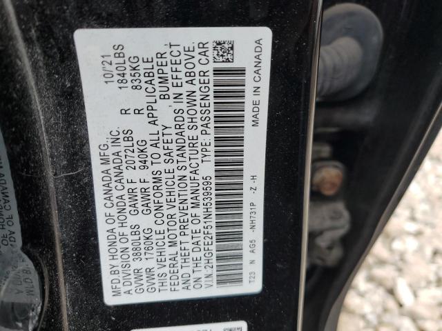 2HGFE2F51NH539595 Honda CIVIC SPOR
