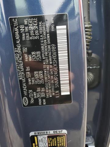 5NMP24GLXSH106989 Hyundai SANTA FE S