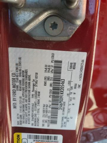 3FA6P0D91KR205463 Ford FUSION TIT