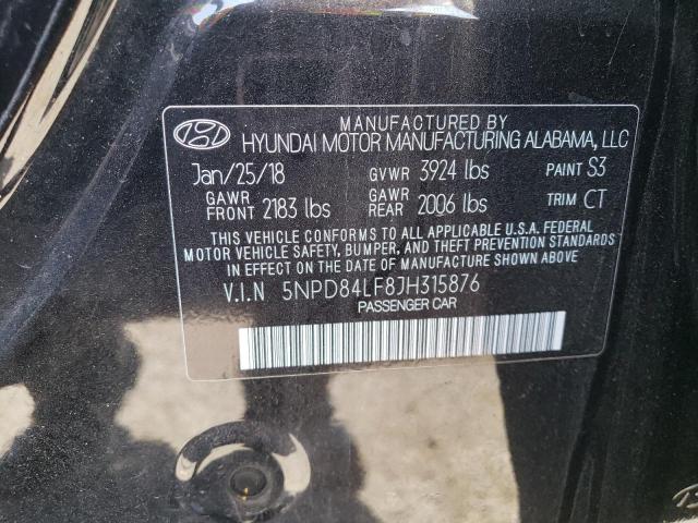 5NPD84LF8JH315876 Hyundai mpi nu