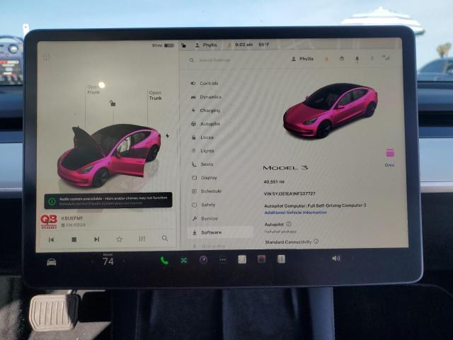 5YJ3E1EA1NF337727 Tesla MODEL 3