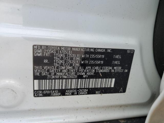 2T3N1RFV1NW326029 Toyota RAV4 LIMIT