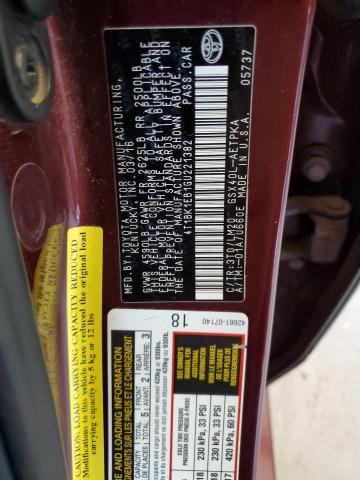 4T1BK1EB1GU221382 Toyota AVALON XLE