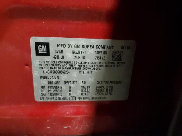 KL4CJASB8GB669284 Buick luv - vvt, alum gme e85 max