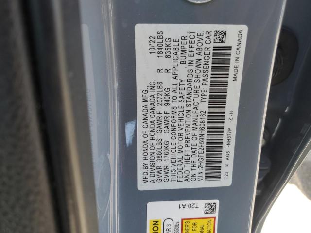 2HGFE2F59NH608162 Honda k20c2