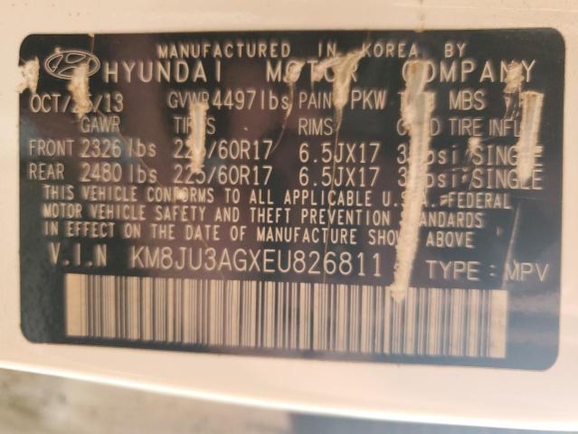 KM8JU3AGXEU826811 Hyundai gdi theta ii