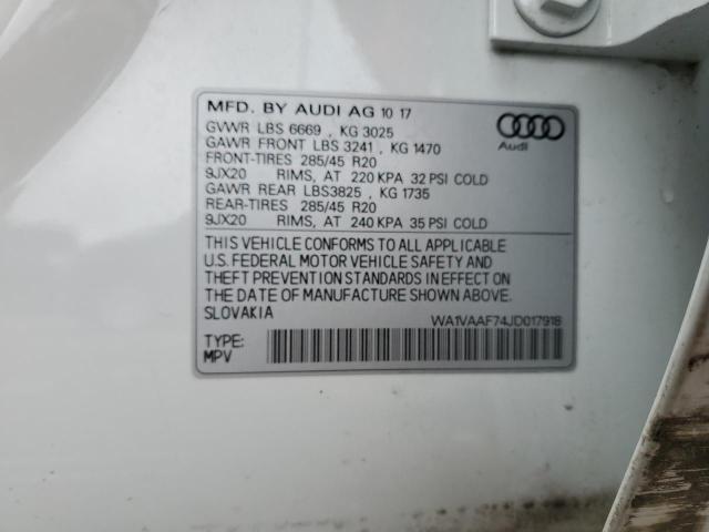 WA1VAAF74JD017918 Audi Q7 PRESTIG
