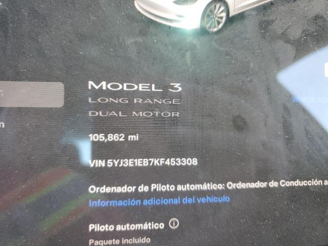5YJ3E1EB7KF453308 Tesla 2019