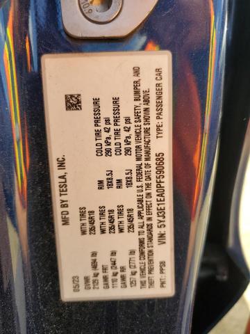 5YJ3E1EA0PF590685 Tesla 2023