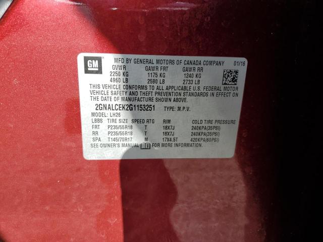 2GNALCEK2G1153251 Chevrolet EQUINOX LT