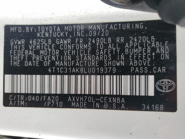 4T1C31AK8LU019379 Toyota CAMRY LE