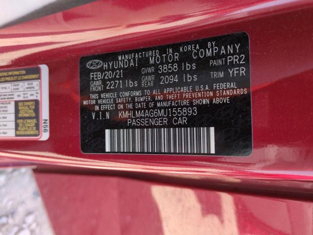 KMHLM4AG6MU155893 Hyundai ELANTRA SE