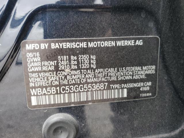 WBA5B1C53GG553687 BMW 2016