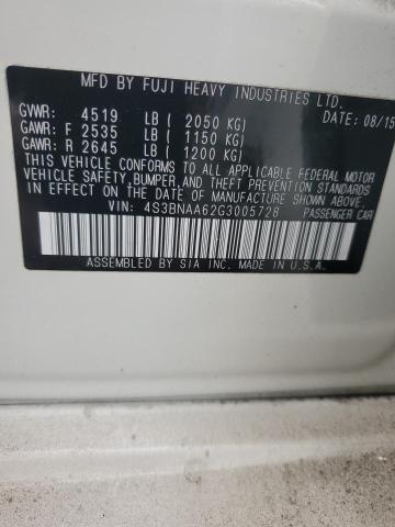 4S3BNAA62G3005728 Subaru 2.5l u5