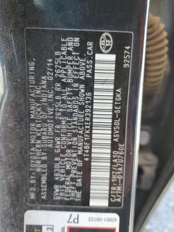 4T4BF1FKXER392136 Toyota 2ar-fe