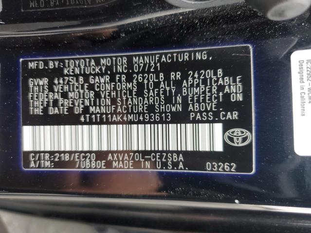 4T1T11AK4MU493613 Toyota CAMRY SE