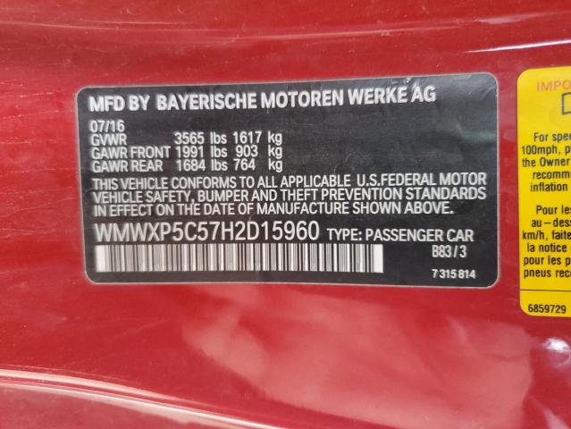 WMWXP5C57H2D15960 Mini Cooper