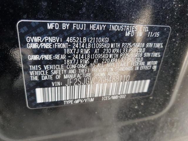 JF2SJGVC2GH488110 Subaru turbo u4