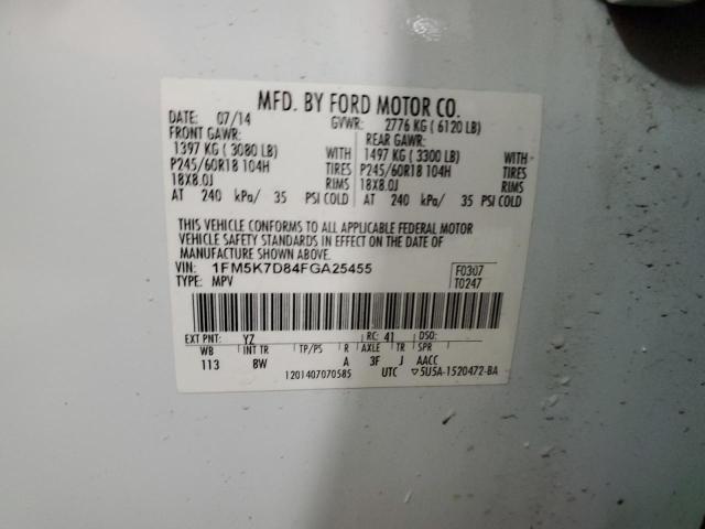 1FM5K7D84FGA25455 Ford EXPLORER X