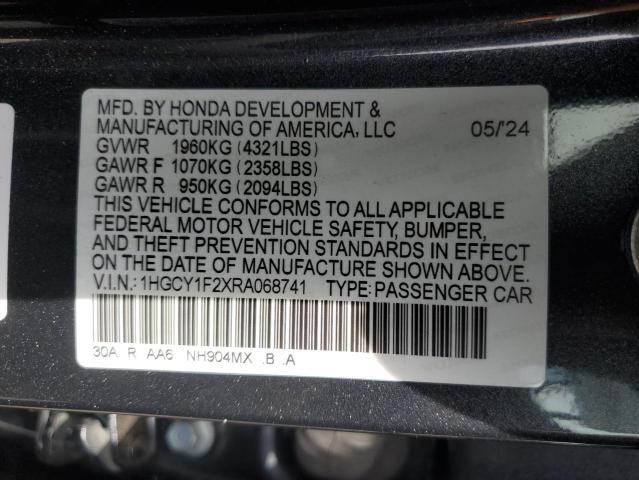 1HGCY1F2XRA068741 Honda ACCORD LX