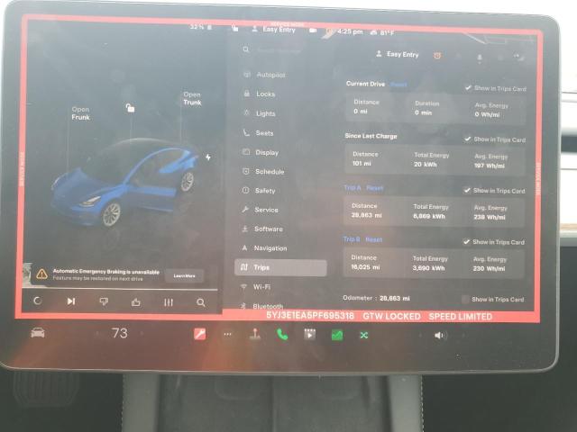 5YJ3E1EA5PF695318 Tesla MODEL 3