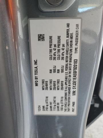 5YJ3E1EA5SF920183 Tesla MODEL 3