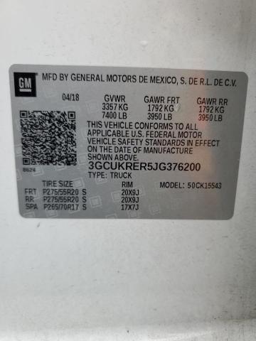 3GCUKRER5JG376200 Chevrolet l8b - bas 3, alum, gen 5