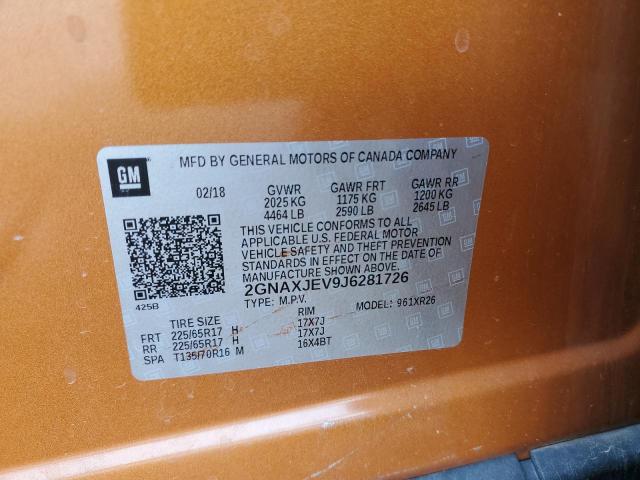 2GNAXJEV9J6281726 Chevrolet EQUINOX LT