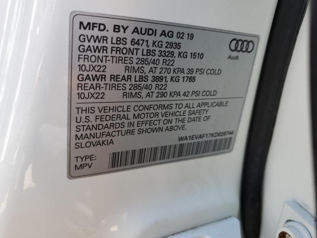 WA1EVAF17KD026744 Audi 2019
