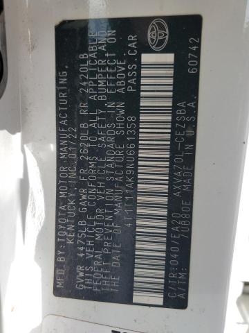 4T1T11AK9NU661358 Toyota CAMRY SE
