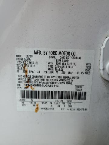 1FMSK8BB6LGA56113 Ford Explorer