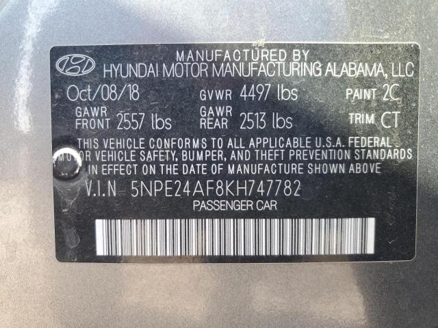 5NPE24AF8KH747782 Hyundai gdi theta-ii