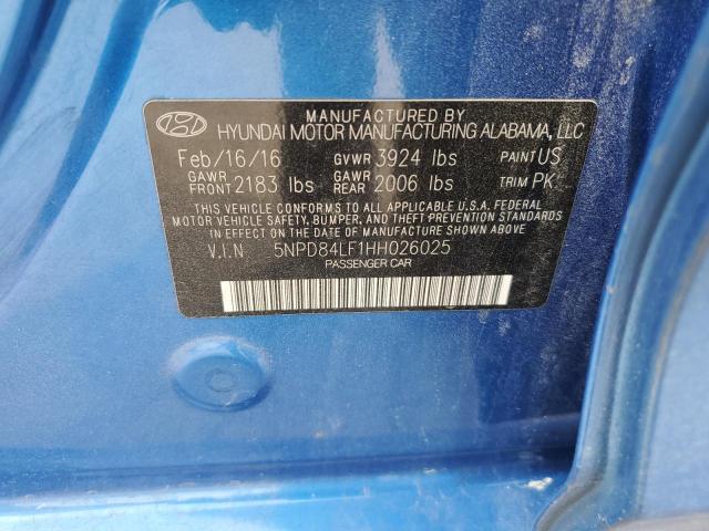 5NPD84LF1HH026025 Hyundai ELANTRA SE