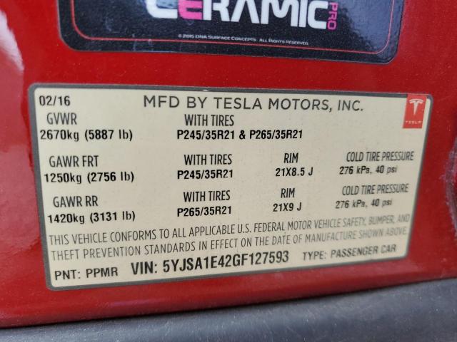5YJSA1E42GF127593 Tesla 2016