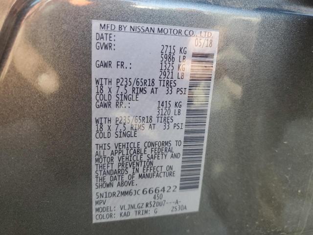 5N1DR2MM6JC666422 Nissan Pathfinder