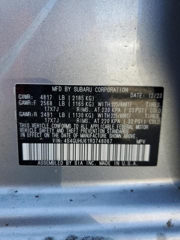 4S4GUHU61R3748067 Subaru na