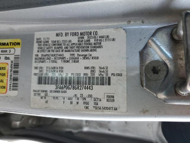 3FA6P0G78GR274443 Ford FUSION S