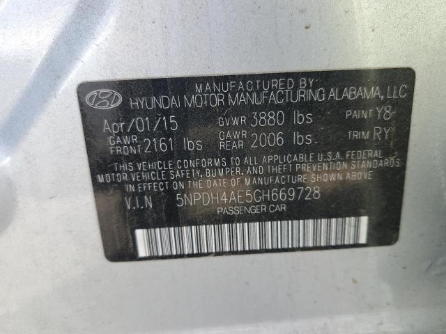 5NPDH4AE5GH669728 Hyundai dohc mpi nu