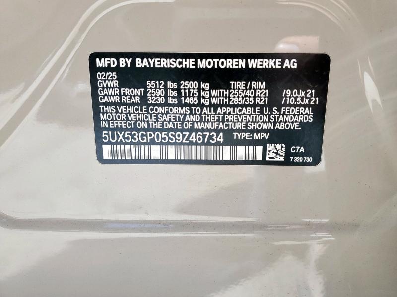 5UX53GP05S9Z46734 BMW X3 30 Xdri