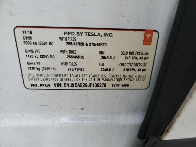 5YJXCAE29JF136278 Tesla 2018