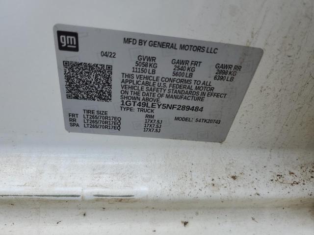 1GT49LEY5NF289484 GMC SIERRA K25