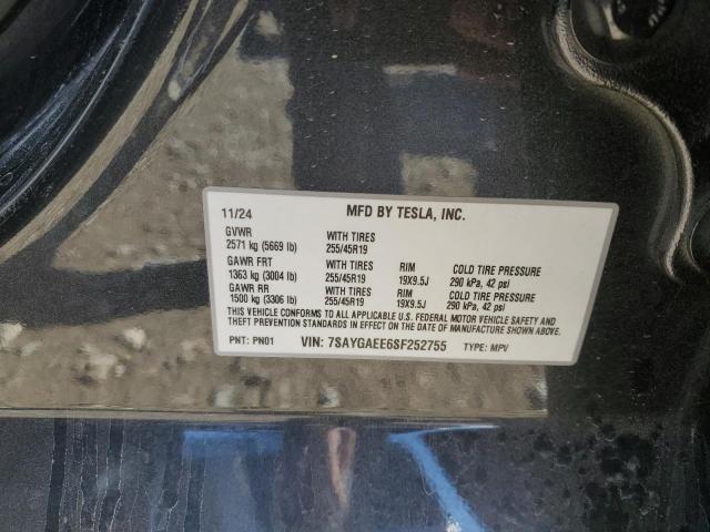 7SAYGAEE6SF252755 Tesla 2025