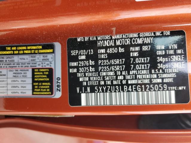 5XYZU3LB4EG125059 Hyundai SANTA FE S