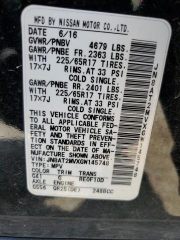 JN8AT2MVXGW145748 Nissan ROGUE S