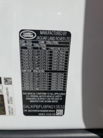 SALKPBFU9PA013532 Land Rover RANGE ROVE