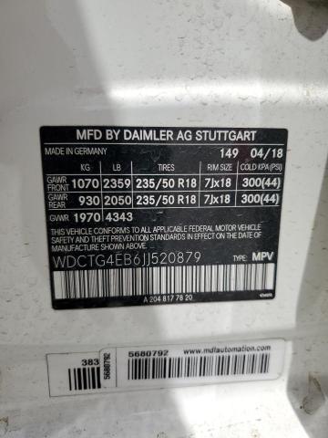 WDCTG4EB6JJ520879 Mercedes-Benz m270